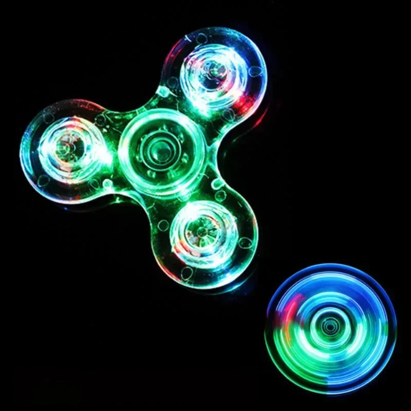 Colorful LED spinner on a black background